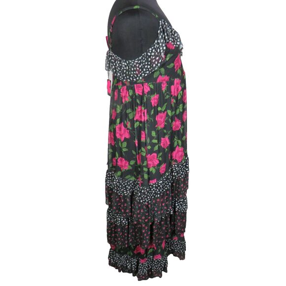 Torrid Betsey Johnson Floral Ruffle Tiered Sleeveless Flowy Maxi Dress Plus 1X - Picture 5 of 11